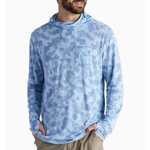 Free Fly Bamboo Lightweight Hoody Clearwater Camo Men's in Clearwater Camo